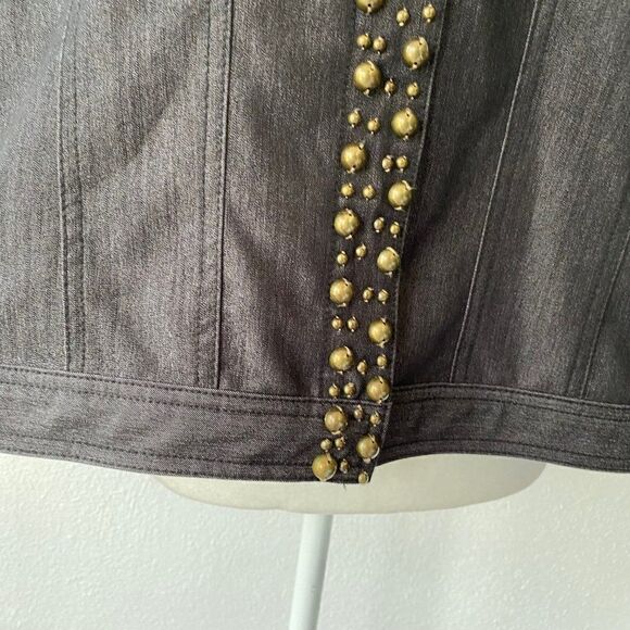 Ruby Road Womens Blue Snap Front Embellished Jacket SZ 18 - Picture 5 of 11